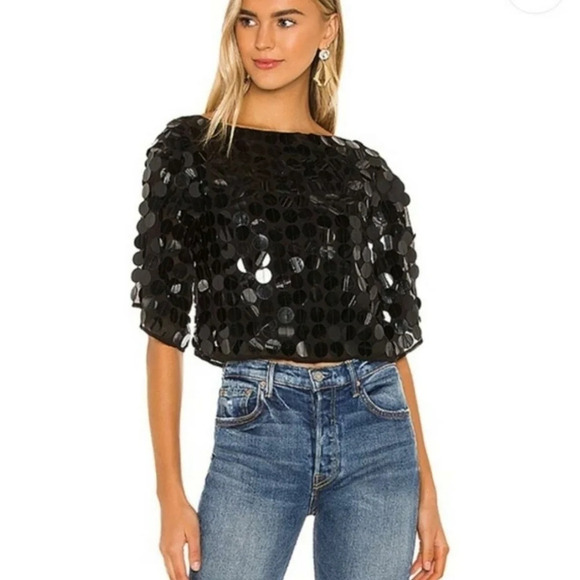 Lovers + Friends Tops - *NWT* Lovers + Friends Sequin Boxy Party Crop